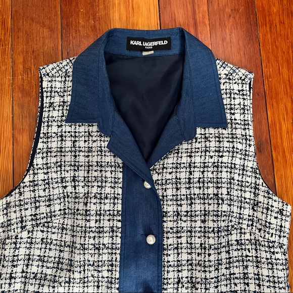 Karl Lagerfeld tweed and denim dress - Picture 2 of 2